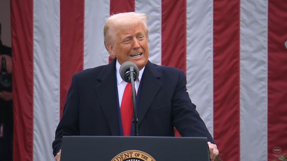 Donald Trump en la ceremonia del Día de la Liberación de Estados Unidos.