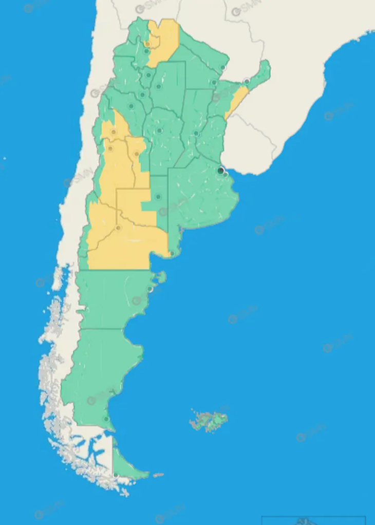 Las &aacute;reas afectadas por las tormentas este s&aacute;bado.