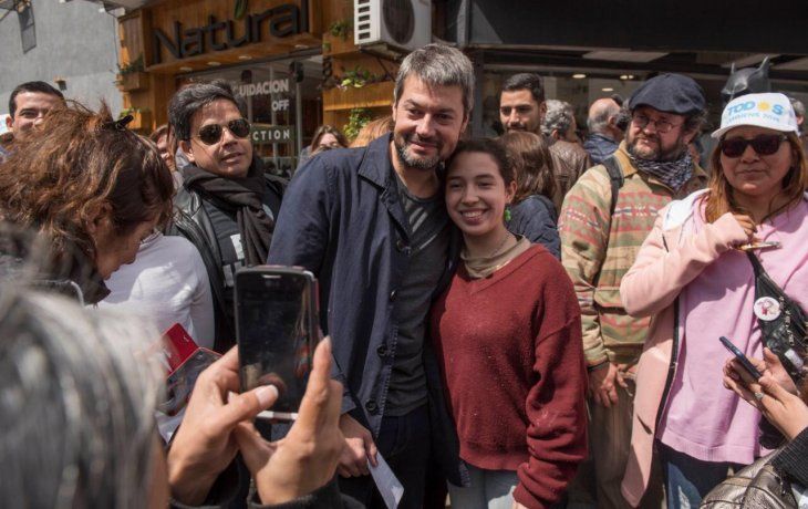 Matías Lammens de recorrida por la Ciudad.&nbsp;