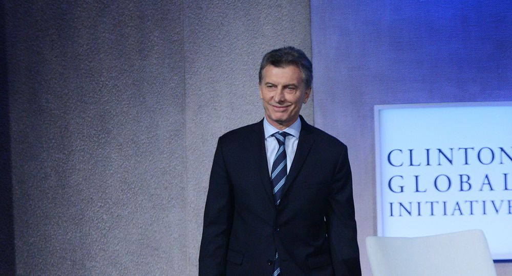 El Presidente Macri, luego de exponer en el panel de la Clinton Global Initiative.
