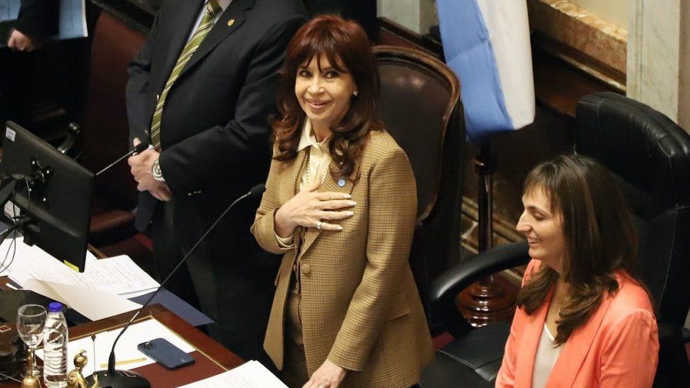 La vicepresidenta Cristina Fernández de Kirchner abrió la sesión especial en el Senado. 