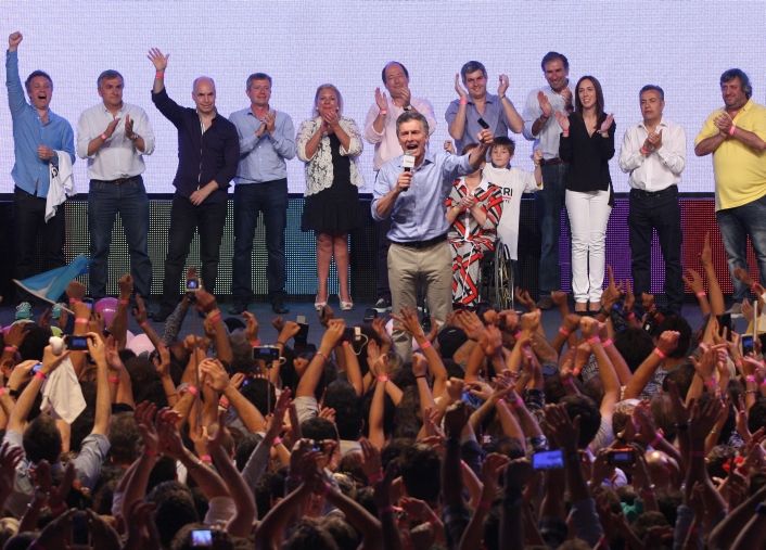 Discurso de Macri ante la multitud.