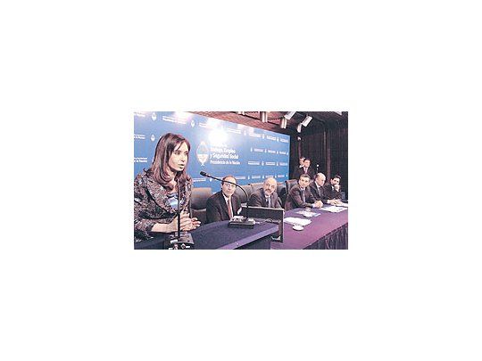 Cristina ayer ante los empresarios de software e informática.