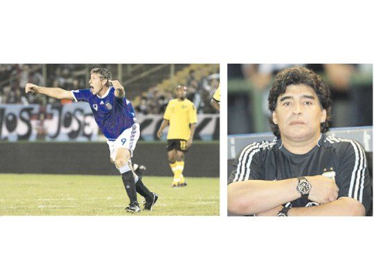 El gol le sirvió a Martín Palermo para alimentar la leyenda y ganarse, según Maradona, un 80% de su pasaje al Mundial. El delantero de Boca casi no tocó la pelota en los 90 minutos.; La cara de preocupación de Maradona cuando la Selección perdía con Jamaica; después la cambiaría por una amplia sonrisa.