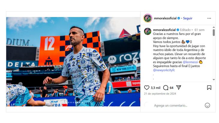 Maxi Moralez olvid&oacute; lo vivido en el campo de juego y le dedic&oacute; unas emotivas palabras al astro argentino.