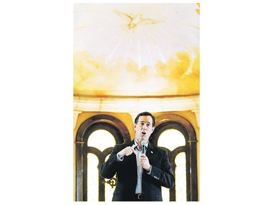 Relanzado por sus victorias, Rick Santorum habló ayer en la capilla de Bella Donna en McKinney, Texas, principal estado en el que se vota el «supermartes» de marzo.