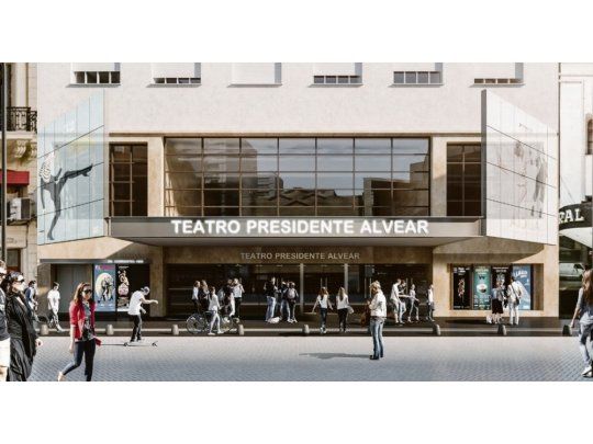 El nuevo Alvear. El render de cómo quedará la sala luego de finalizada su remodelación.