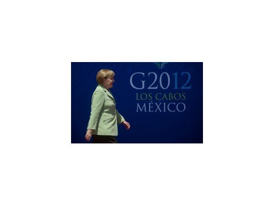 Angela Merkel en la cumbre del G-20 en Los Cabos, México.