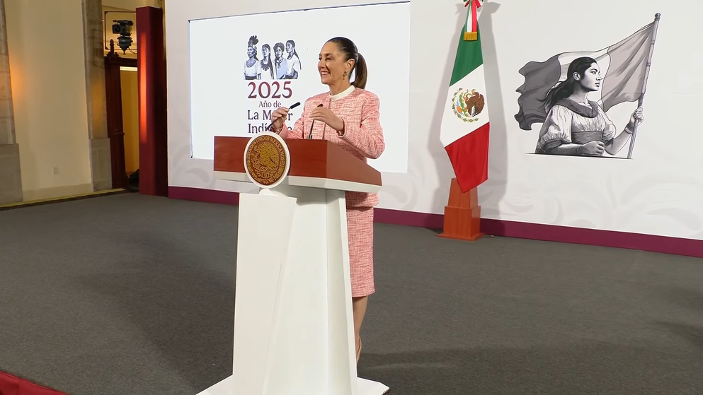 Nueva Mañanera del Pueblo de Claudia Sheinbaum desde el Palacio Nacional.