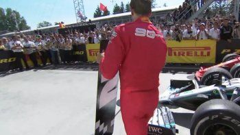 Toda la furia de Vettel antes de subir al podio