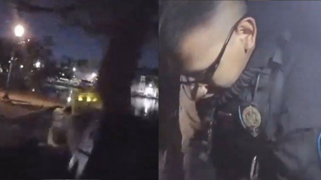 La Policía de la Ciudad registró el momento en que uno de los efectivos utilizó la pistola Taser. 
