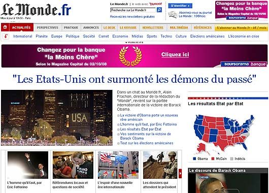 Portada del diario francés Le Monde