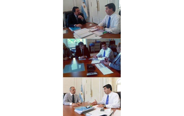 Jorge Capitanich recibió al misionero Maurice Closs, al ministro de Salud, Juan Luis Manzur y al chubutense Martín Buzzi.