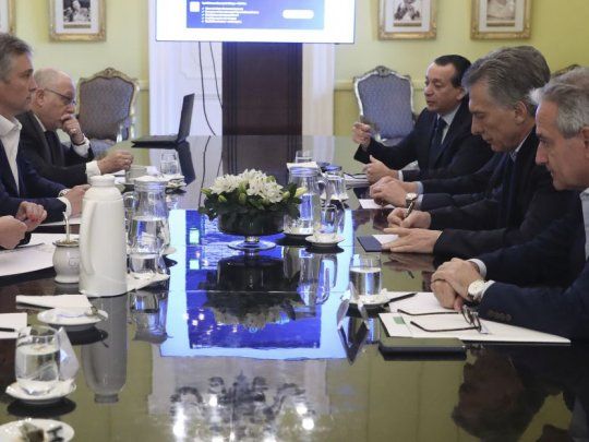 Mauricio Macri encabezando una reunión del Gabinete de ministros.&nbsp;