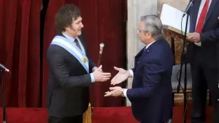 Javier Milei y el expresidente Alberto Fernández.&nbsp;