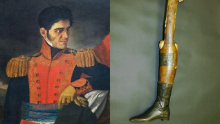 Santa Anna pierde la pierna izquierda en 1838, cuando las fuerzas francesas bombardearon el puerto de Veracruz. Santa Anna pierde la pierna izquierda en 1838, cuando las fuerzas francesas bombardearon el puerto de Veracruz.