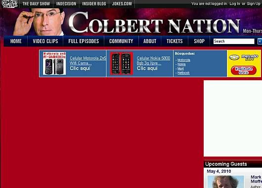 Colbert Nation, dedicada a Espectáculos.