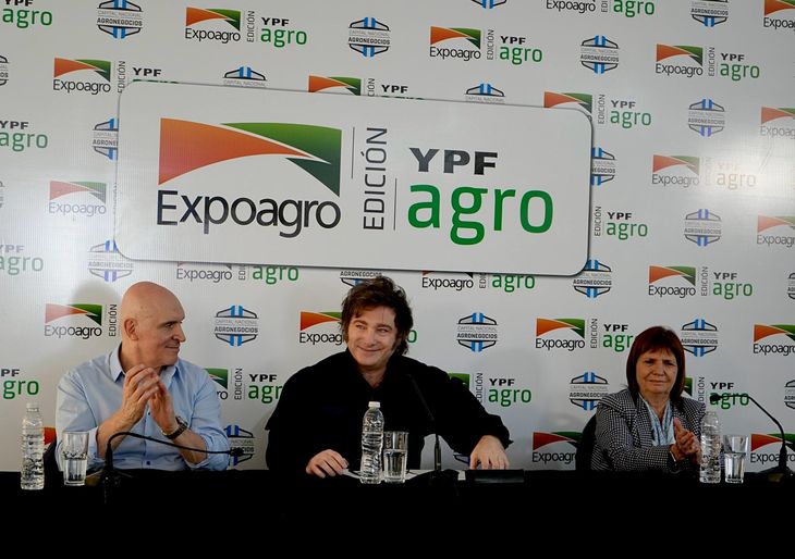 José Luis Espert, Javier Milei y Patricia Bullrich en Expoagro. José Luis Espert, Javier Milei y Patricia Bullrich en Expoagro. 