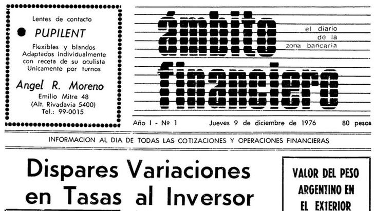 El primer ejemplar de Ámbito Financiero, hace (casi) cincuenta años. El primer ejemplar de Ámbito Financiero, hace (casi) cincuenta años.