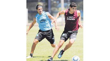 Otros tiempos. Gio y Toranzo en el entrenamiento de Racing. El colombiano llegó a la Argentina para recuperarse de la lesión.