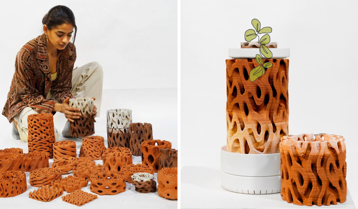 Rameshwari Jonnalagedda creó el proyecto Terra Mound que utiliza la impresión 3D para producir sistemas de refrigeración energéticamente eficientes. Rameshwari Jonnalagedda creó el proyecto Terra Mound que utiliza la impresión 3D para producir sistemas de refrigeración energéticamente eficientes.