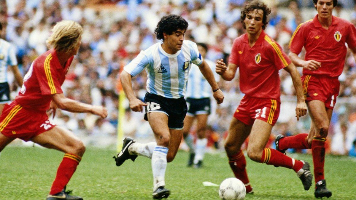 A shirt worn by Diego Maradona in the 1986 World Cup will be auctioned: in which match did he wear it?
