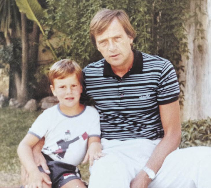 Marzolini, de chico, con su famoso padre, el número 3 de Boca Juniors en los 60.