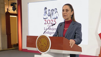Claudia Sheinbaum en una nueva Mañanera del Pueblo.