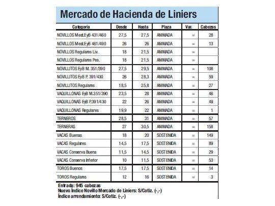Ingresaron 945 animales a Liniers