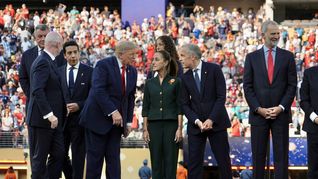 Claudia Sheinbaum en la final del Mundial 2026. Claudia Sheinbaum en la final del Mundial 2026.