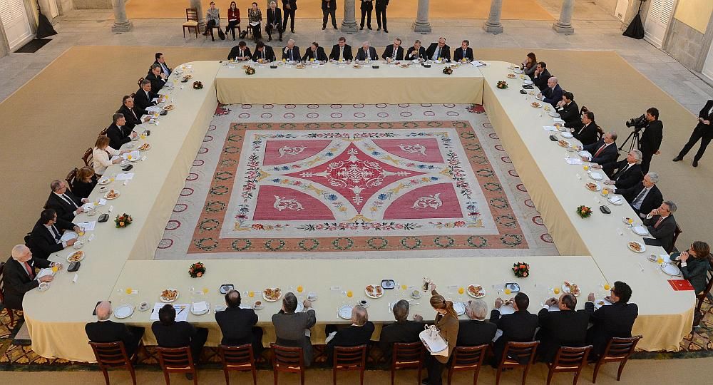 Macri desayunó con empresarios.