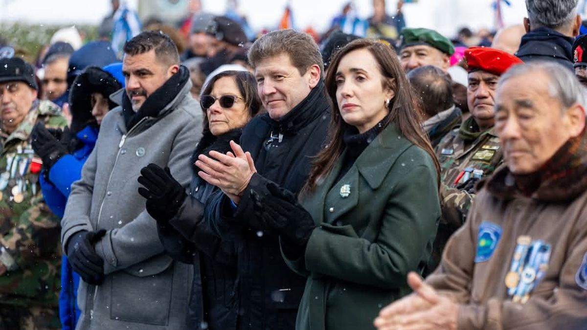Malvinas: Victoria Villarruel participó del acto en Ushuaia, citó al Papa Francisco y escuchó críticas a la política diplomática de Javier Milei