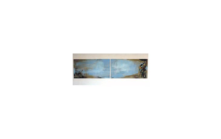 Si hasta ayer la obra de Rafael Bueno se tornaba reconocible por los pesados y sólidos empastes del óleo, en la actualidad el protagonismo de sus pinturas reside en los grandes espacios vacíos que atraen las miradas con las cualidades del color y las pinceladas.