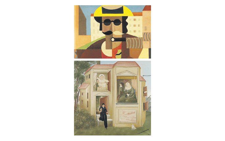 ámbito.com | Arriba, “Flautista ciego”, de Emilio Pettoruti, que subastará Sotheby’s con un estimado de entre u$s 500 y 700 mil. Abajo, “Hombre yendo a la oficina”, de Botero, la obra mejor valuada de la subasta de Christie’s: entre 1,2 y 1,8 millón de dólares.