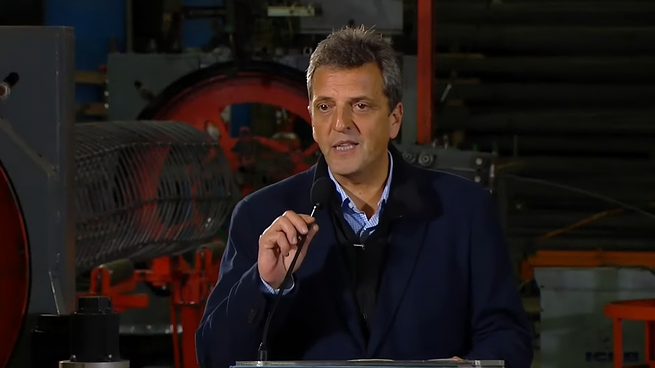 Sergio Massa y un guiño a la industria en Florencio Varela.