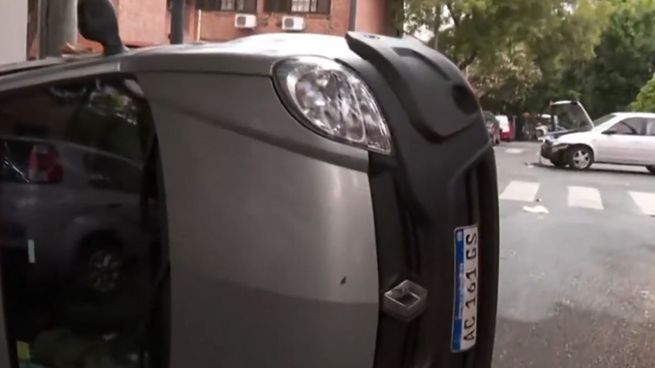 Así quedaron los autos tras el choque en Saavedra.