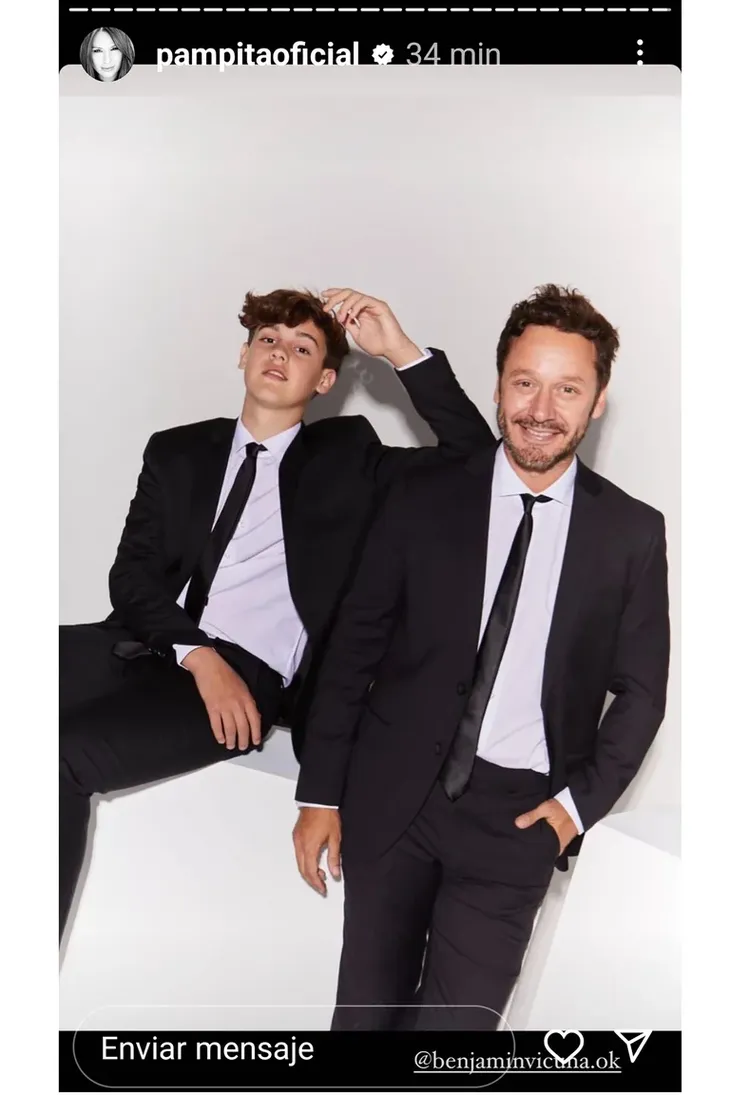 Pampita saludó a Roberto García Moritán y a Benjamín Vicuña por el Día del Padre.