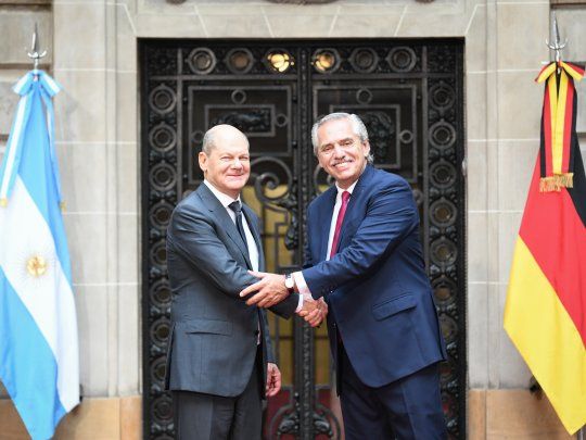 Alberto Fernández y Olaf Scholz.