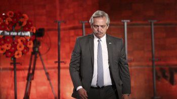 El presidente Alberto Fern&aacute;ndez durante su visita a Israel.