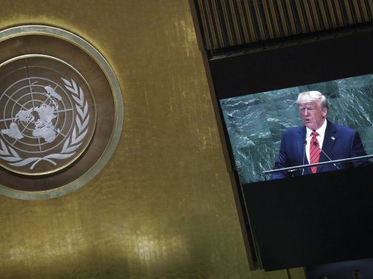 El presidente Trump, durante su exposici&oacute;n el a&ntilde;o pasado en la Asamblea General de la ONU.