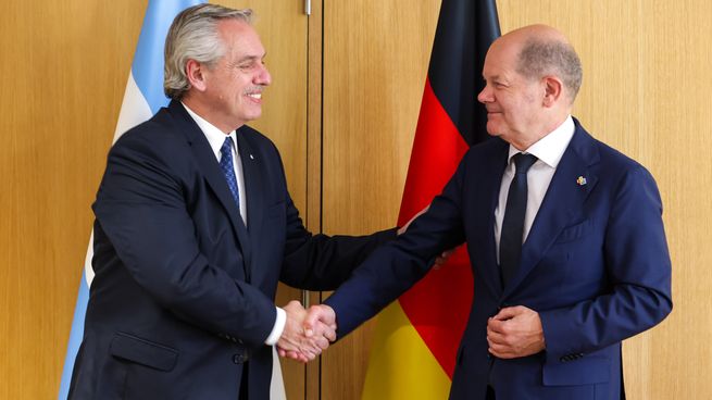 Alberto Fernández y Olaf Scholz.