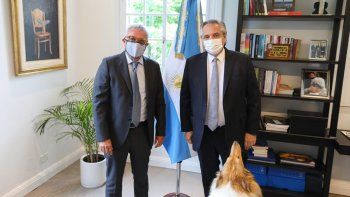Julio Zamora y Alberto Fernández en la Quinta de Olivos.