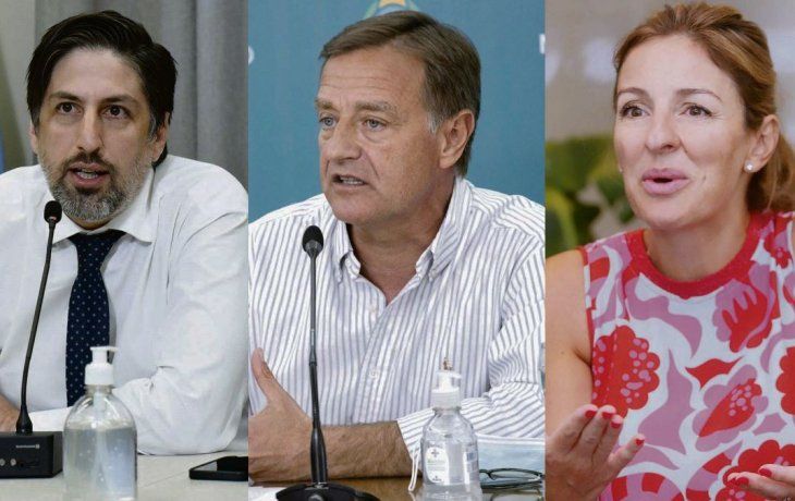 Nicolás Trotta, Rodolfo Suarez y Soledad Acuña.