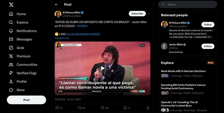 Alguna vez Javier Milei aseguró que se cortaba un brazo antes de subir ningún impuesto. Una de sus tantas incumplidas -esta, por suerte- promesas de campaña. Alguna vez Javier Milei aseguró que se cortaba un brazo antes de subir ningún impuesto. Una de sus tantas incumplidas -esta, por suerte- promesas de campaña.