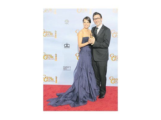 La actriz franco-argentina Berenice Bejo y el director Michel Hazanavicius, de «El artista», el film mudo que seduce al Hollywood de hoy.