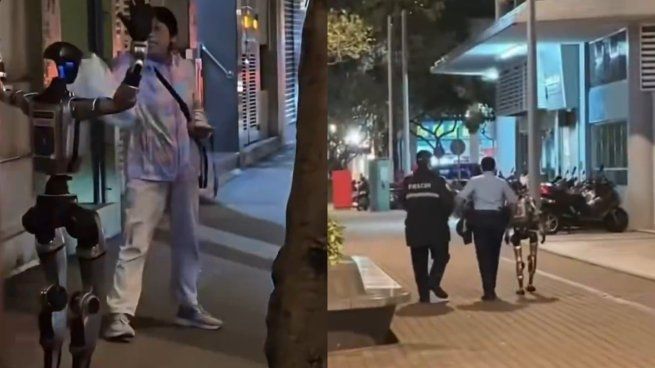 Un roboto humanoide asustó a una mujer en China.