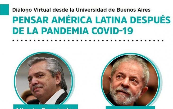 Alberto Fernández dialoga con Lula da Silva en un encuentro de la UBA.