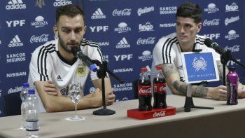 Rodrigo De Paul y Germán Pezzella hablaron en conferencia de prensa.
