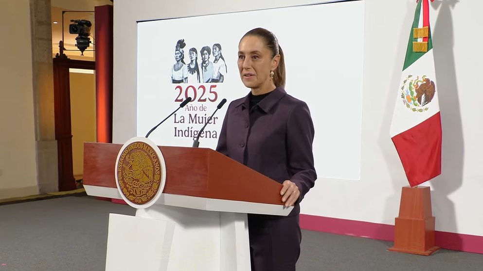 Claudia Sheinbaum en la Mañanera del Pueblo de este jueves.