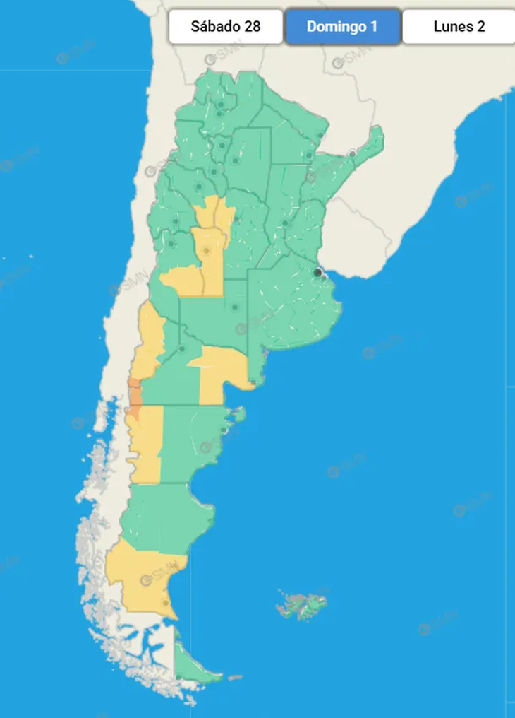 Alerta tormentas 1 de marzo.